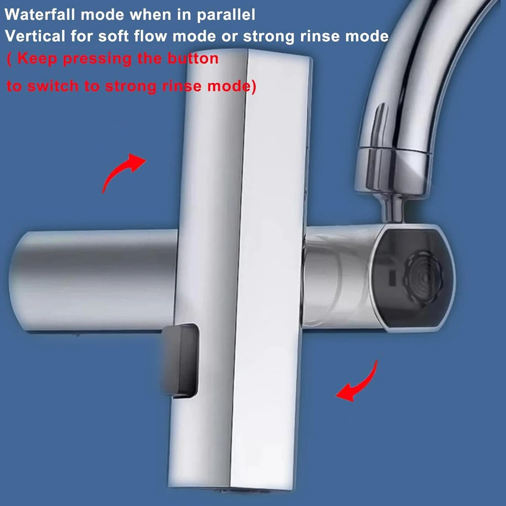 Kitchen Faucet Splash Protector Waterfall Water Outlet Universal Rotary Bubbler Booster Extension Water Nozzle Universal Joint