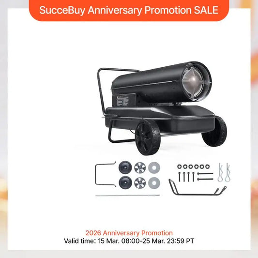 Portable Forced Air Diesel Heater – Torpedo Style Heavy-duty, energy-efficient space heater with thermostat and fuel tank. Ideal for garages, workshops, and outdoor heating.