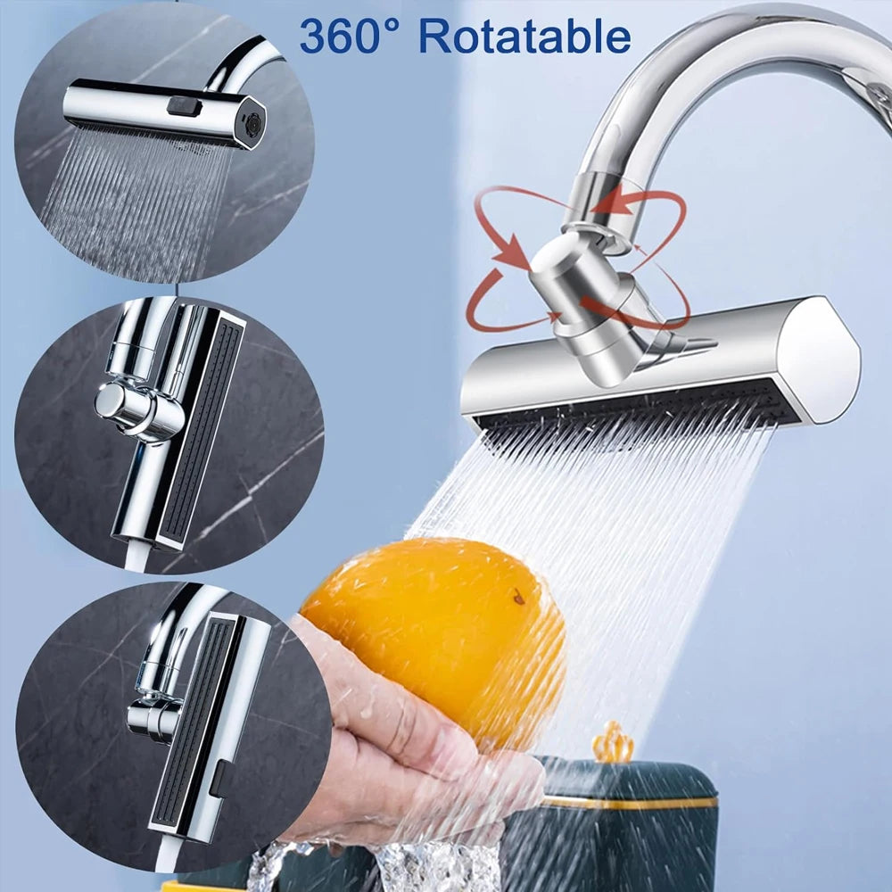 Kitchen Faucet Splash Protector Waterfall Water Outlet Universal Rotary Bubbler Booster Extension Water Nozzle Universal Joint