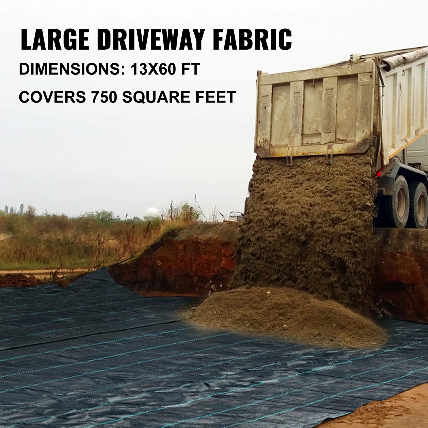 SucceBuy Commercial Grade Ground Road Large Driveway Permeable  Fabric Stabilization Roll Mat Underlayment Outdoor Waterproof