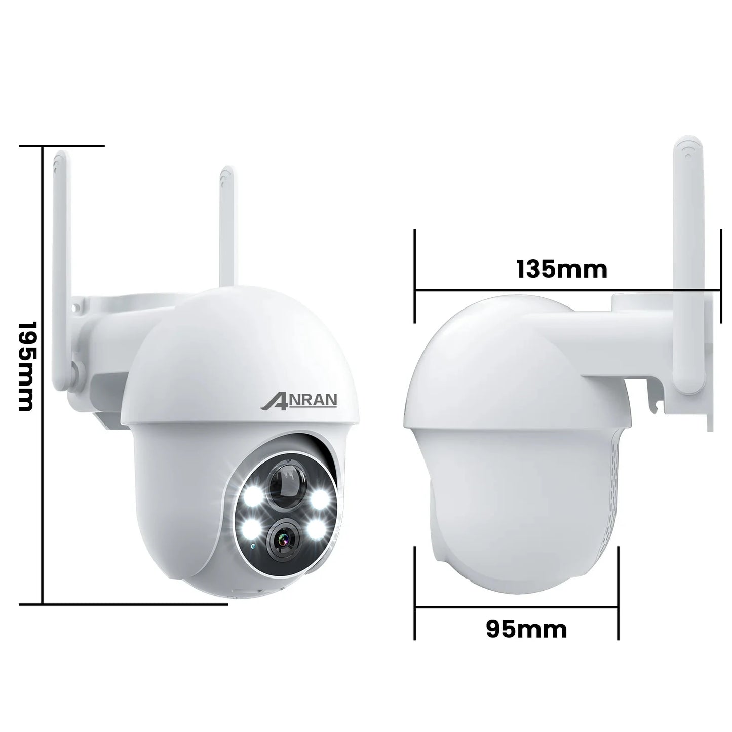 ANRAN 5MP Wifi Solar Camera 360° Rotation Security Surveillance Camera Outdoor Wireless Human Detection Custom Detection Area