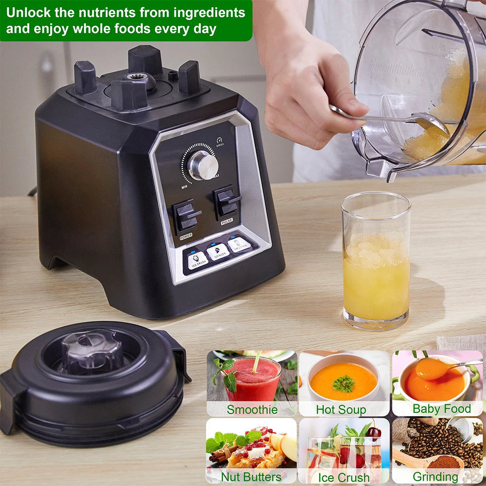 BioloMix Professional Kitchen Blender Automatic Program 2L Low-Profile BPA-Free Smoothie Juicer Ice Crusher Food Mixer
