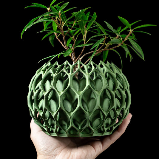 Modern Minimalist 3D Printed Plant Pot – Biodegradable Flower Planter for Home Decor, Eco-Friendly Sustainable Gift (Invader)