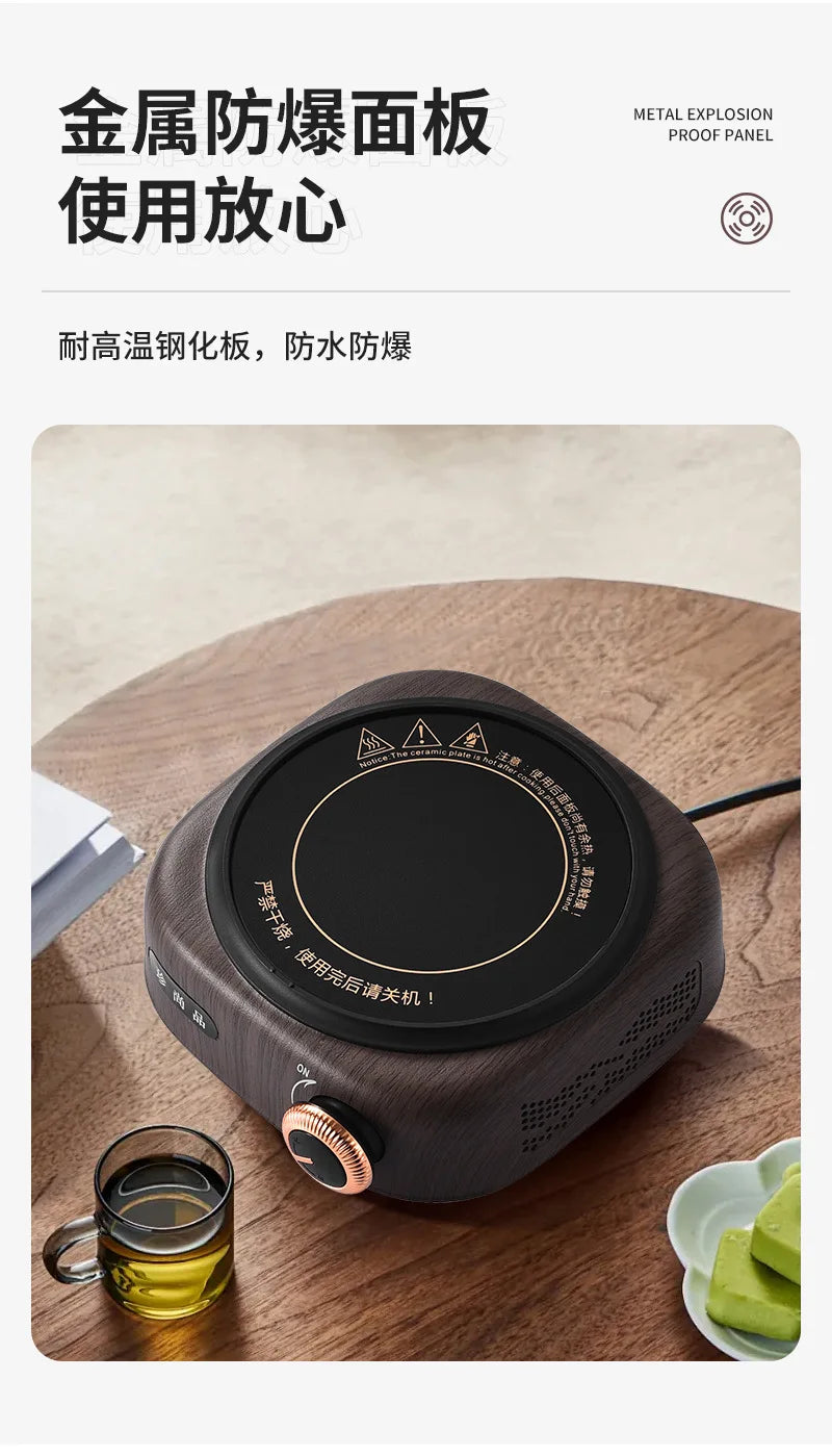 New Electric Ceramic Stove with Right Side Knob Indoor Tea Kettle Home Use Tea Boiler Small Electric Kettle Quiet Tea Stove
