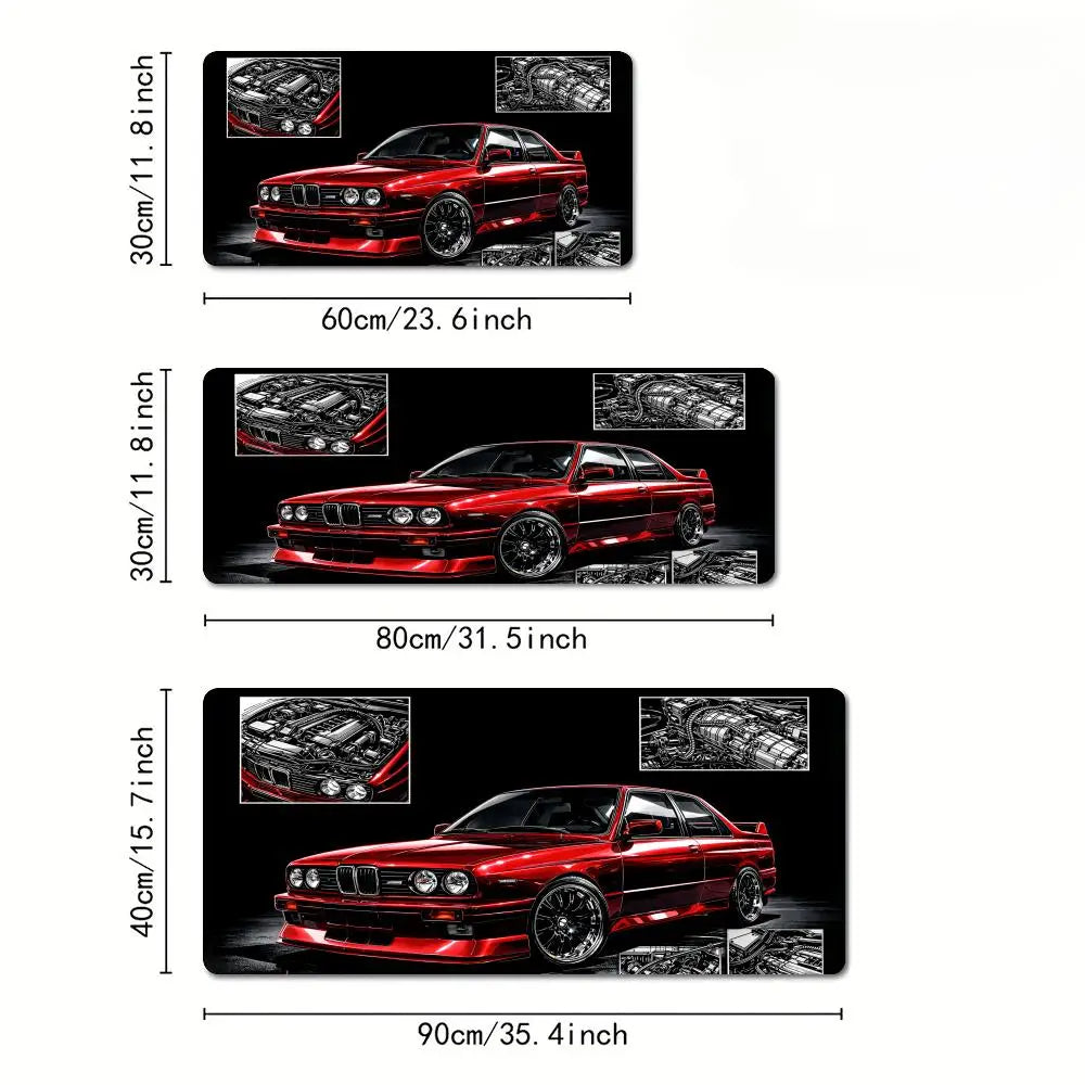 Red classic performance car Mouse Pad Desk Mat Non-Slip Gaming mats pc accessories keyboard mousepad Office carpet Extended pad