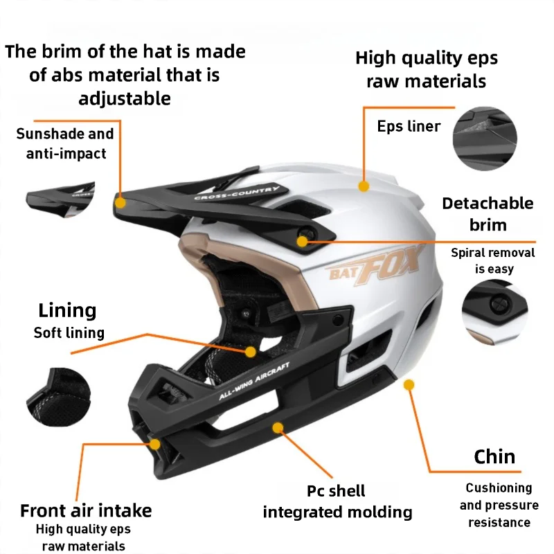 Full-Face Mountain Bike Helmet – Off-Road Certified Integrally molded helmet designed for cycling safety and comfort. Ideal for mountain biking and off-road riding adventures.