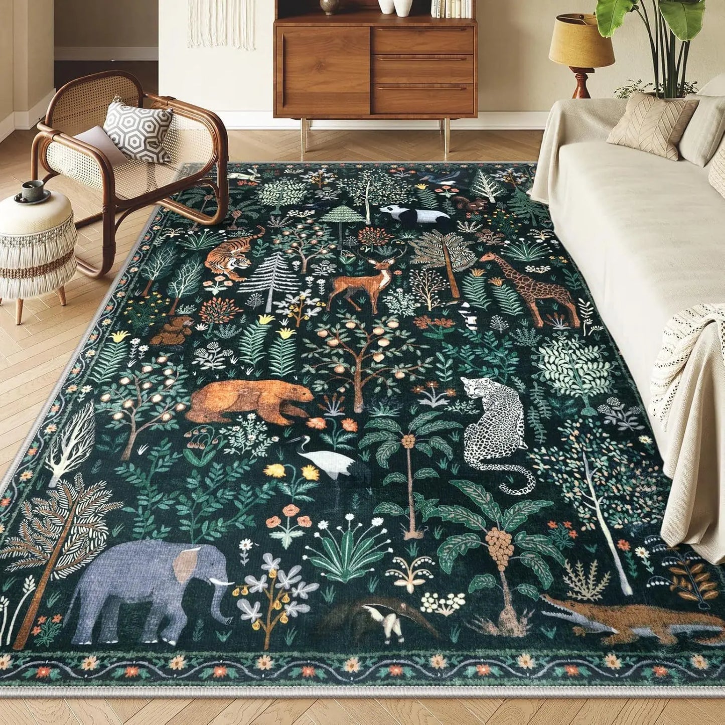 Vintage Peacock Large Area Living Room Carpet Animal Anti Slip Sofa Coffee Table Floor Mat Washable Bedroom Bedside Home Rug 러그