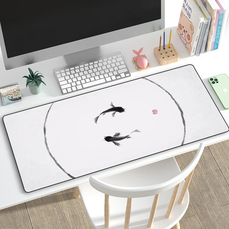 Yin Yang Fish Koi Multi-size Mouse Pad Chinese Style GamerLarge Office Keyboard MouseMat Black White Carpets Mousepad for Laptop