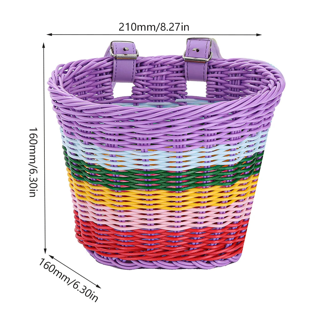 Kids Bike Basket Cycling Handlebar Pouch Bicycle Wicker Baskets Child Scooter Front Storage Basket Children Bike Carrier Bags