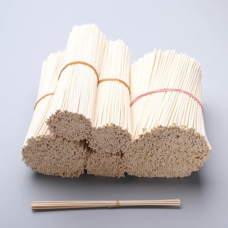 1000PCs Aroma Rattan Sticks Reed Diffuser Wood Color Eco-Friendly Home Fragrance Absorbing Stick Dia3/4/5 Length 40/30/25/22cm