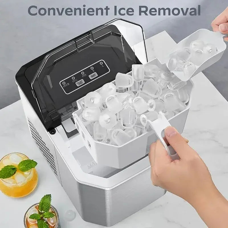 Electric Ice Maker 220 V for Bar Home Kitchen Office Bullet cylindrical Cube Maker via Scoop Automatic Mini Ice Making Machine