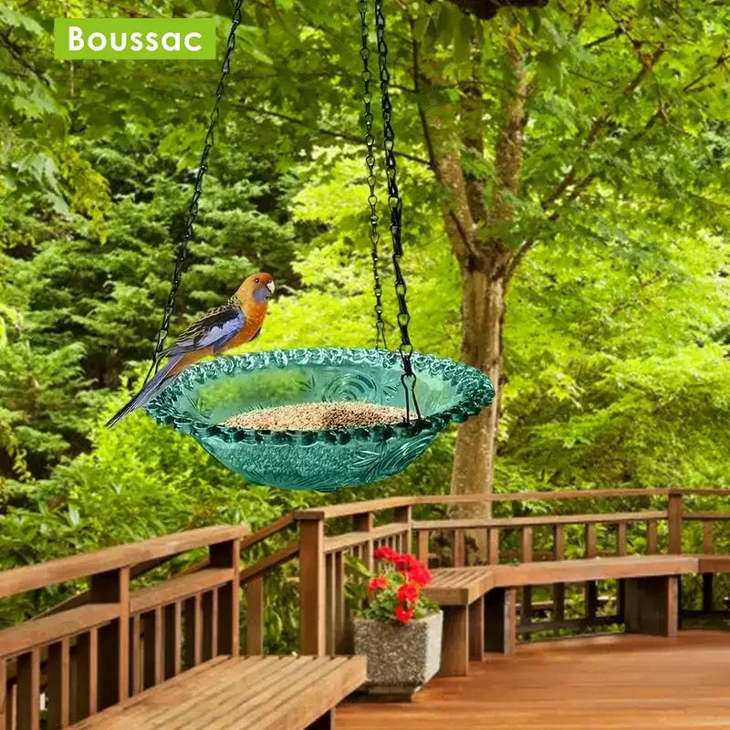 New Bird Flower Shaped Hanging Bird Feeder Birdbath for Garden Outdoor Decor Yard Farm Supplies Hummingbird Feeder Supplies