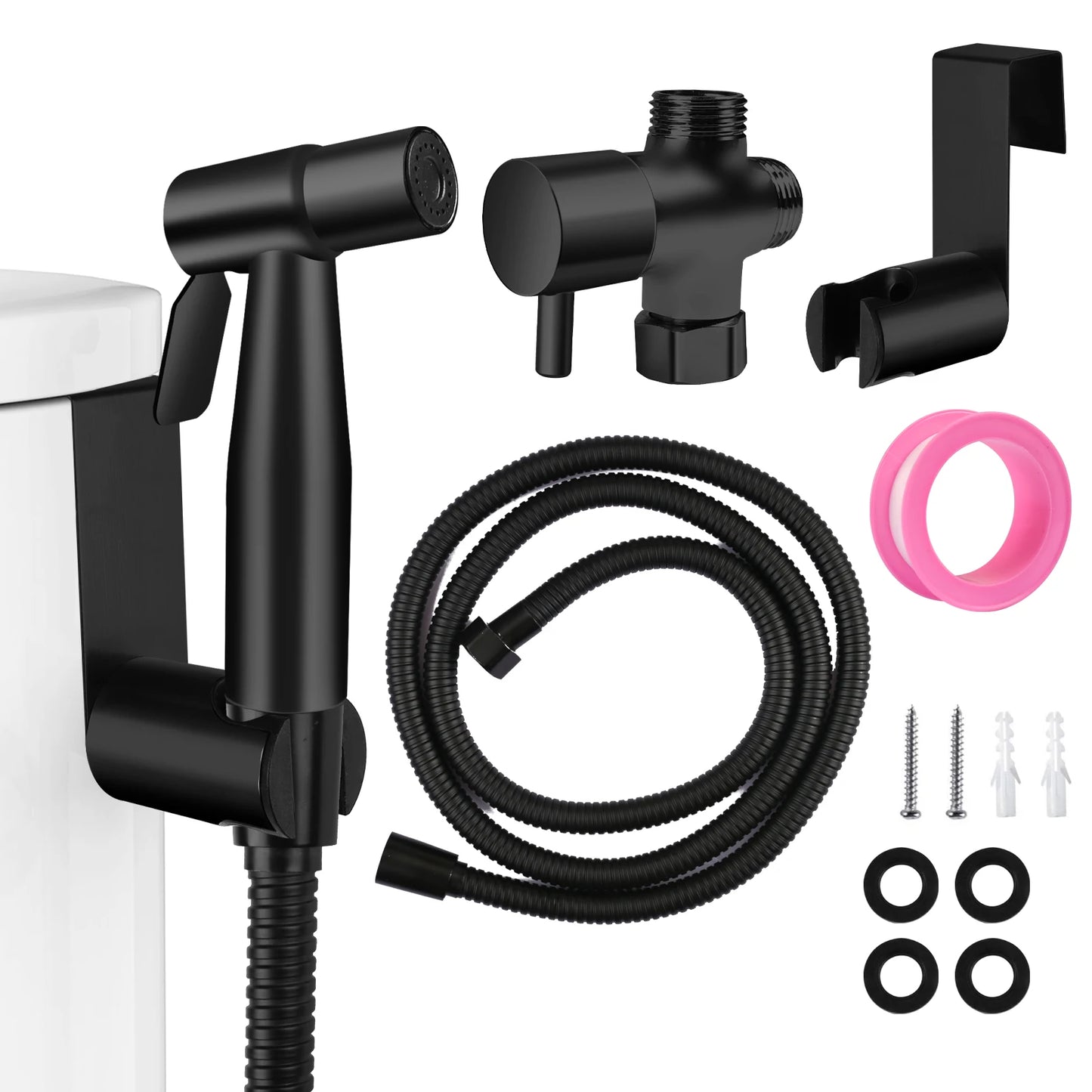Handheld Bidet Sprayer Set 304 stainless steel Spray Gun Shower Handheld Toilet Bidet Faucet Sprayer Shower Nozzle Self Cleaning