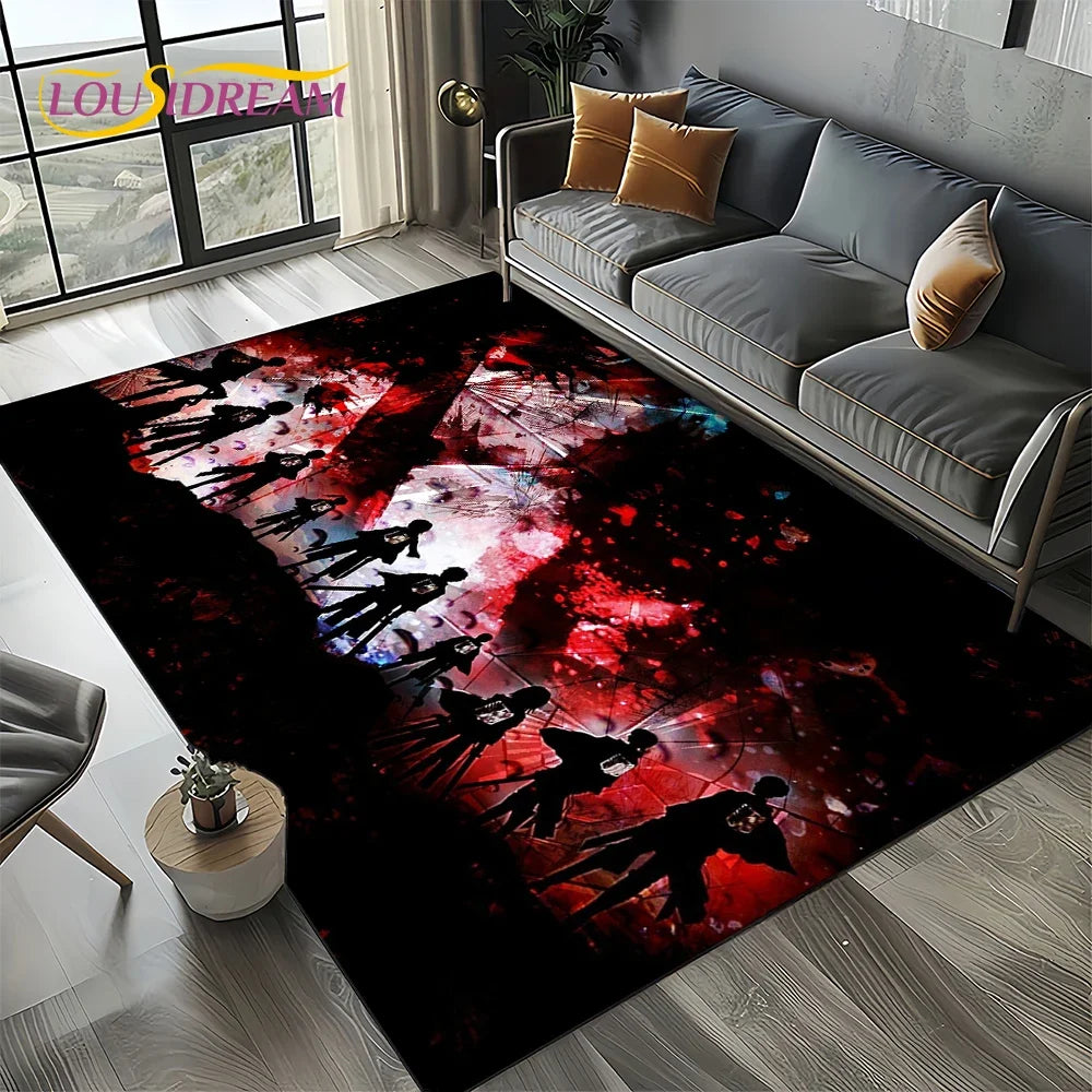 2025 Attack on Titan Eren Anime Cartoon Carpet Rug for Bedroom Living Room Home Sofa Decoration,kids Play Decor Floor Mat Gift