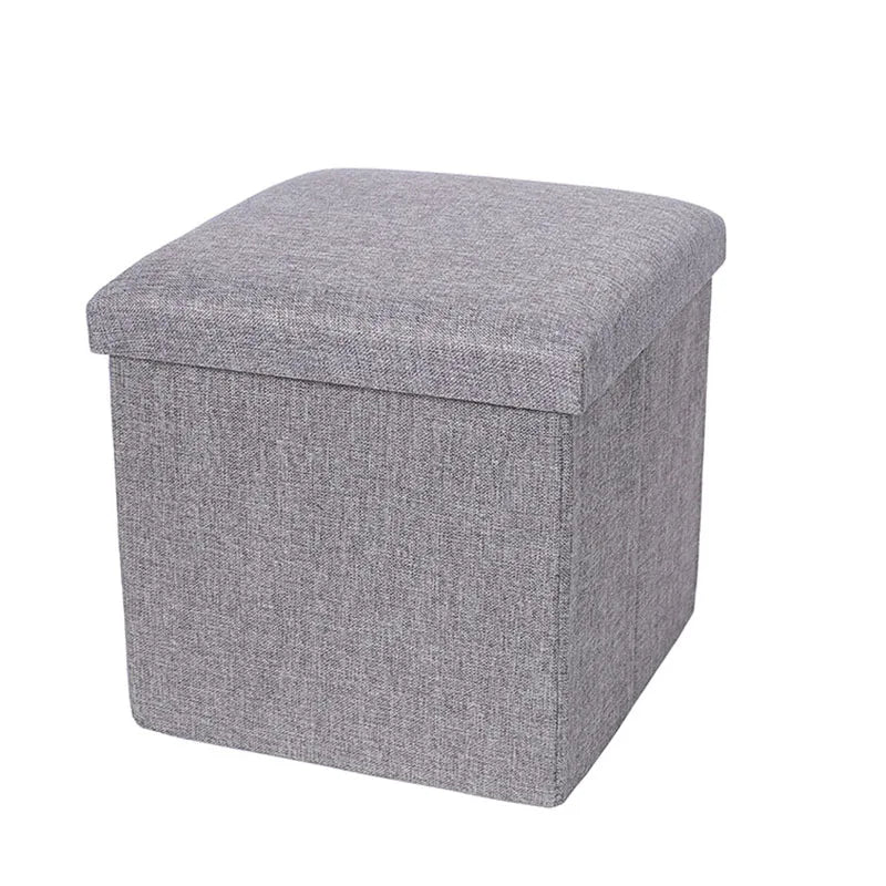 Multifunctional Fabric Organizer Storage Stools Box Foldable Storage Stool Boxes With Padded Seat Home Organization Sundries Box