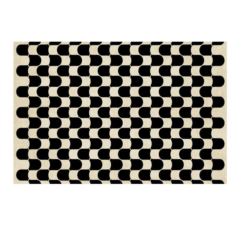 French Retro Rugs for Bedroom Checkerboard Living Room Decoration Carpet Ins Wind Plaid Bedside Floor Mat Large Area Plush Rug