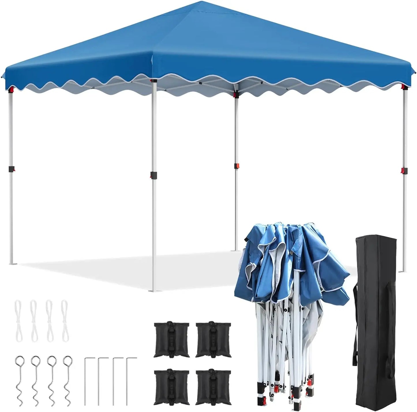 3x3M Gazebo Tent Pop up Canopy Instant with Bag Bonus 4 Weight Sandbags,& Carry Bag Foldable Shelter Outdoor Garden Tent