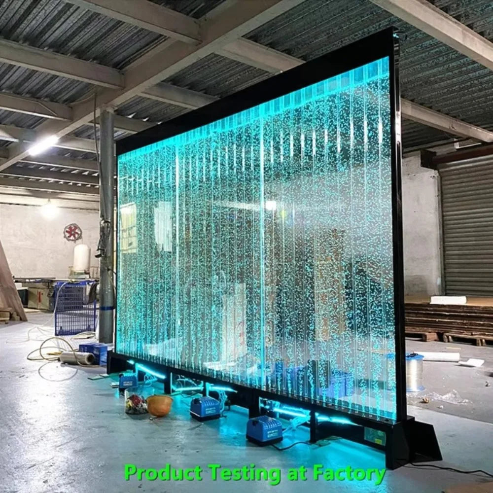 Modern Custom Home Decoration LED Water Bubble Wall 16 Color Acrylic Panel Wall Partition Room Divider Design Waterfall Fountain