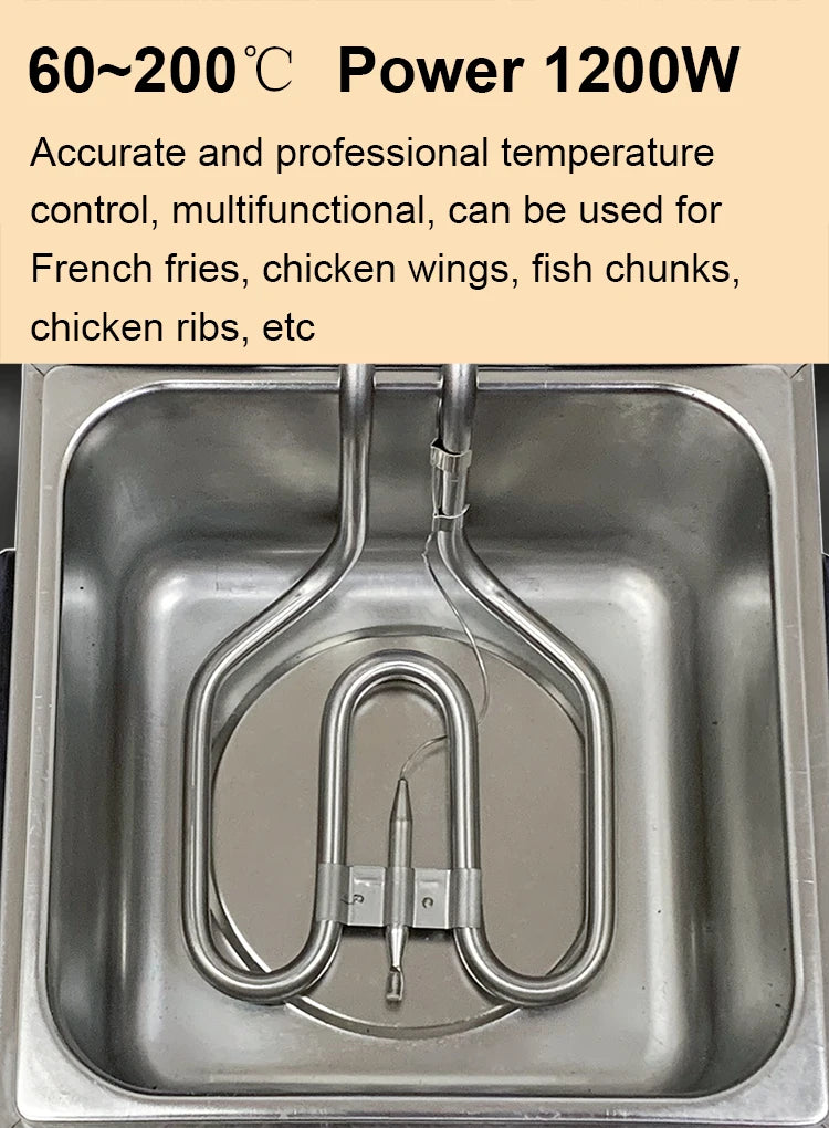 Household 2L Multifunction Electric Deep Oil Fryer Stainless Steel Grill Oven Chicken French Fries Oil Frying Machine Hot Pot