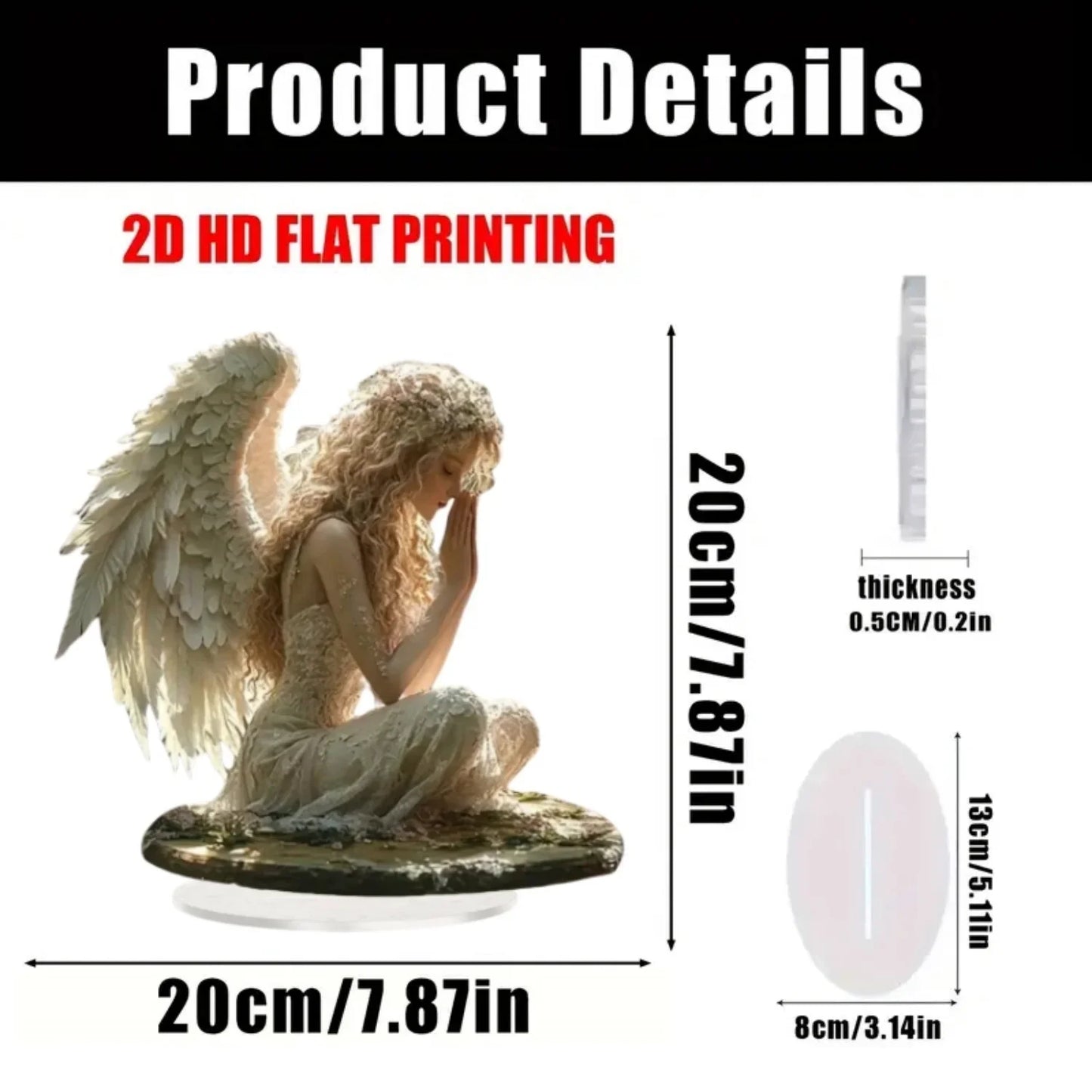 Elegant Wings Fairy Angel Prayer 2D Flat Acrylic Table Decoration ,Home,Office,Cafe,room,Studio,Desktop Ornament