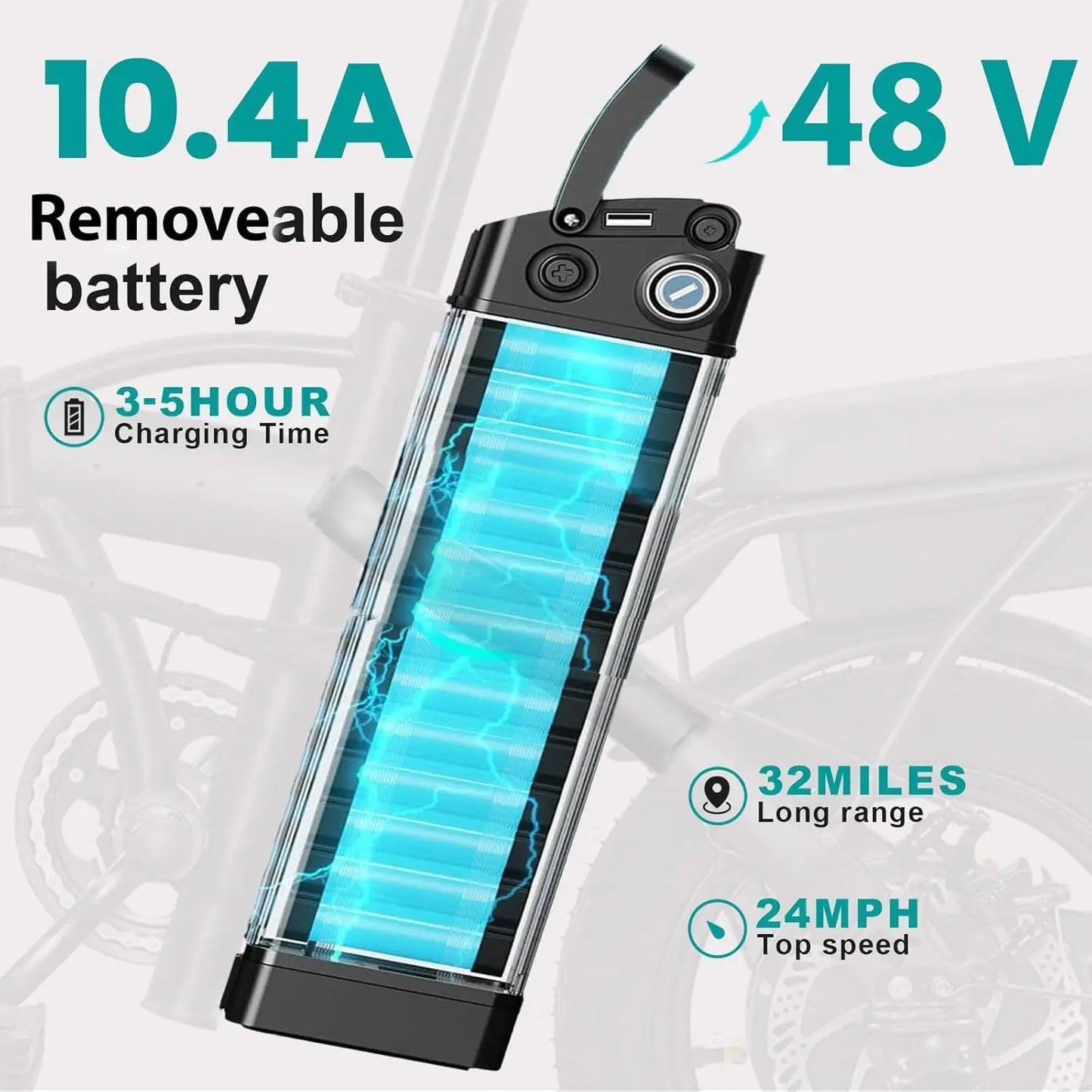 Adults & Teens Folding Electric Bike
560W motor, 48V battery, up to 24 MPH. 3-level pedal assist + throttle, commuter-friendly folding design.
Customizable colors & options perfect for city rides, campus, or daily commute.