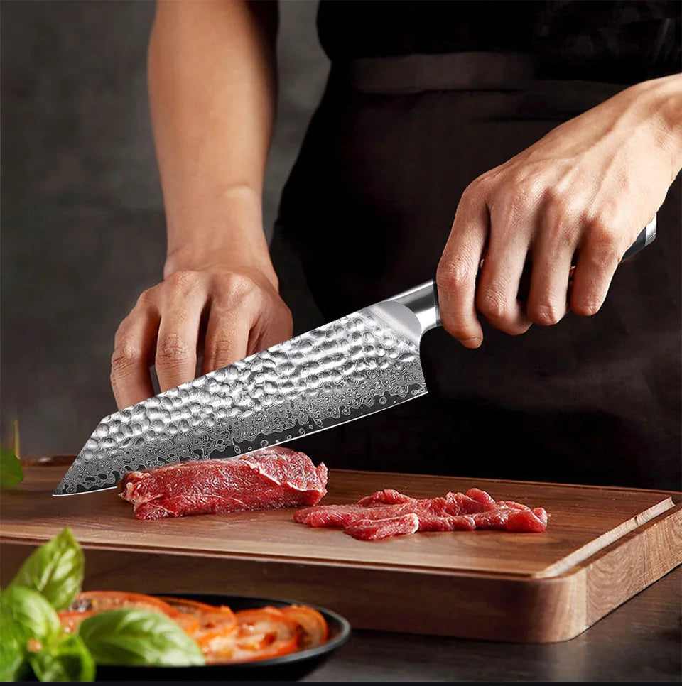 MOSTODOZO 6-inch Japanese Style Bunka Knife Damascus Steel Slicer Meat Utility Fruit Professional Kitchen Kiritsuke Chef Knives