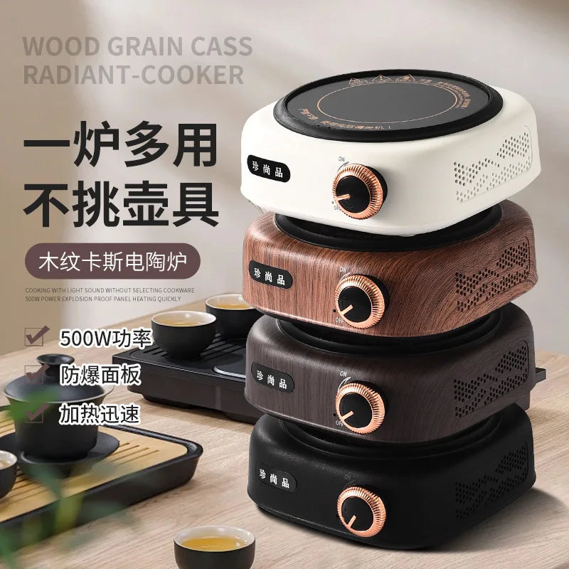 New Electric Ceramic Stove with Right Side Knob Indoor Tea Kettle Home Use Tea Boiler Small Electric Kettle Quiet Tea Stove