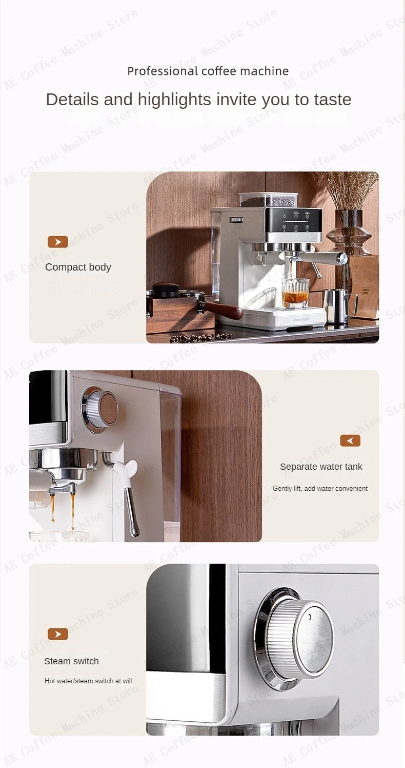 Semi-automatic Grinding and Extraction Espresso Machine, Steam milk espresso coffee machine, Can Extract Cold/hot Coffee