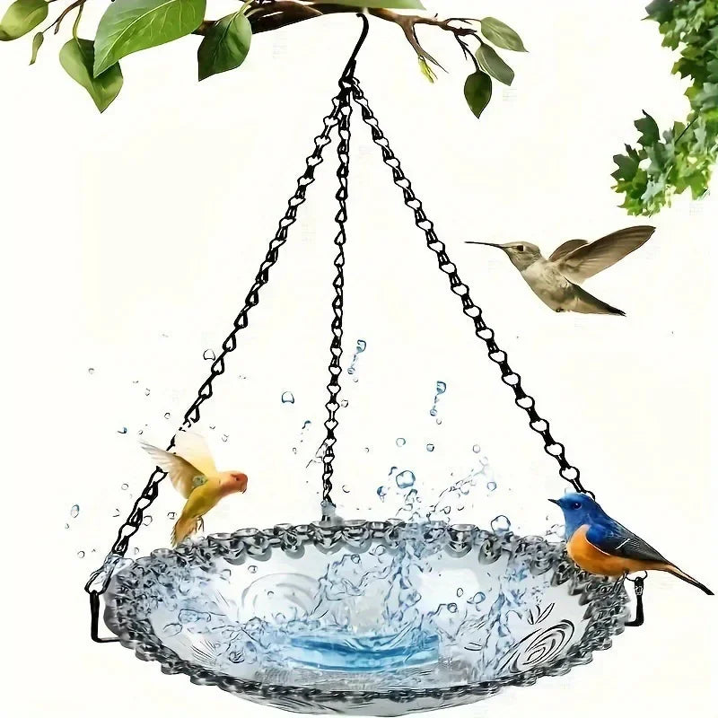 New Bird Flower Shaped Hanging Bird Feeder Birdbath for Garden Outdoor Decor Yard Farm Supplies Hummingbird Feeder Supplies