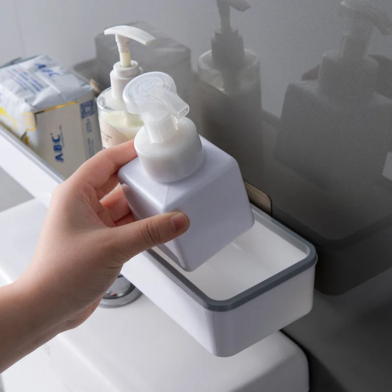 Wall Hanging Toilet Bathroom Storage Cabinet Rack Punch Free Multifunctional Artifact Above Toilet Rack Shelf Organizer
