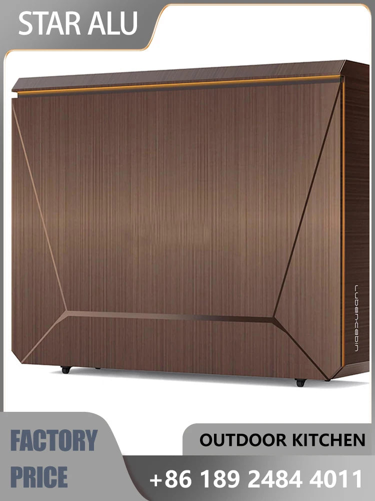 Backyard gourmet social center, smart temperature-controlled outdoor kitchen, waterproof, sunproof, and portable.