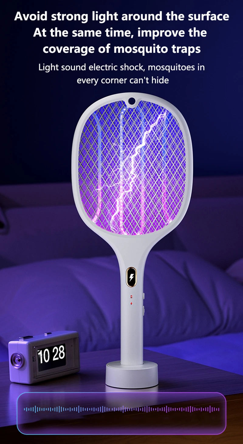 Multi Functional Bug Zapper Racket Usb Rechargeable Mosquito Killer Safe 3 In 1 Electric Mosquito Swatter Pest Control Supplies