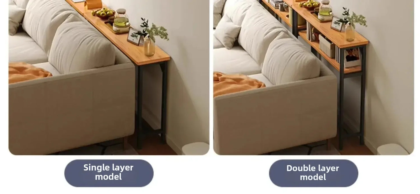 Rear Sofa Gap Table Narrow Side Table Multi-functional Living Room Long Partition Rack Bed Tail Storage Space-Saving Furniture