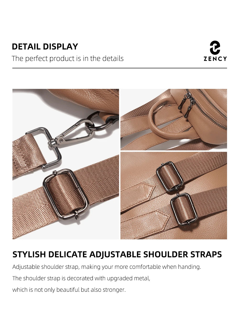 Soft Leather Women’s Backpack Large Capacity Crafted from premium cowhide leather with wide shoulder straps and multiple pockets. Stylish, durable, and perfect for everyday use.