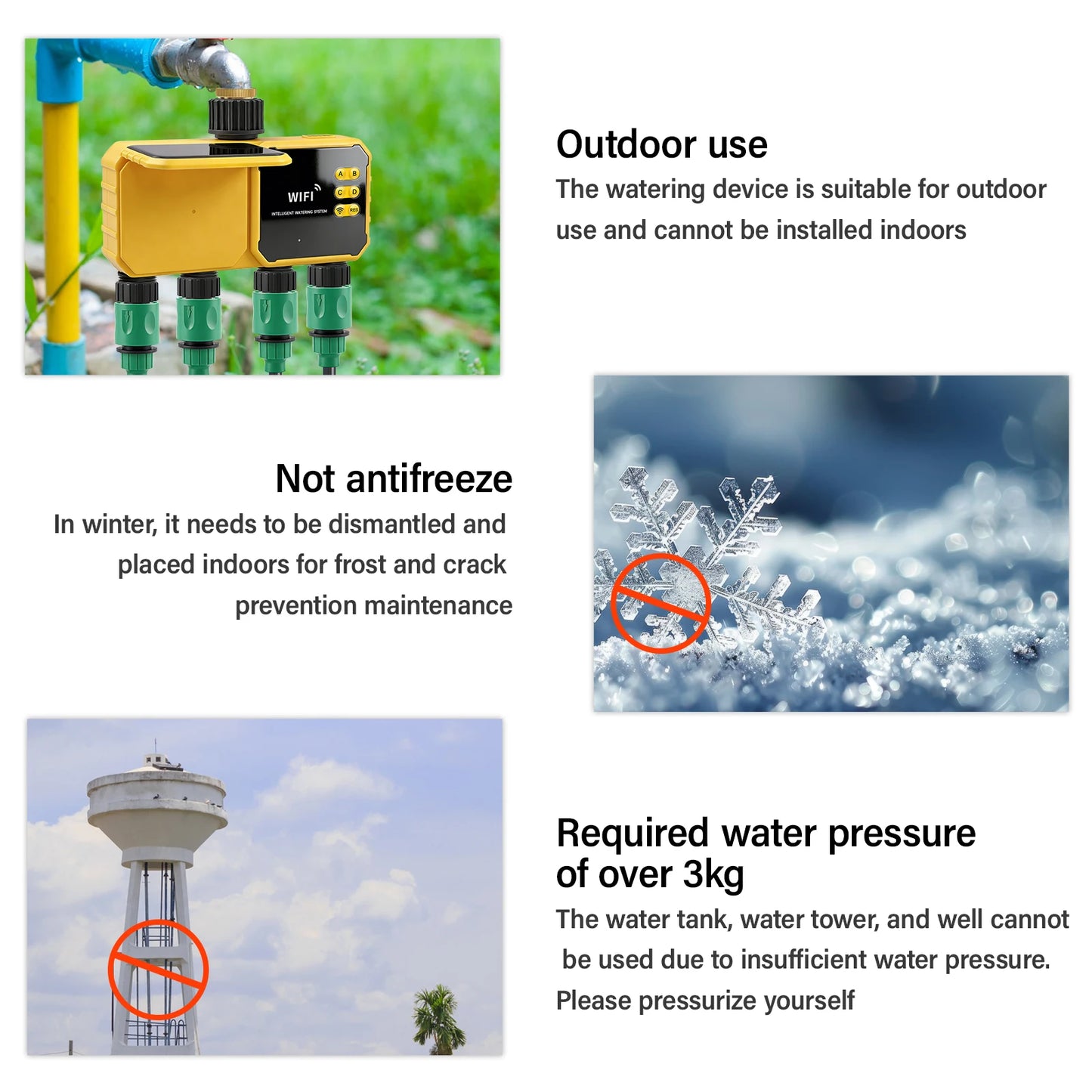Solar WiFi 4-Zone Smart Water Timer
Solar-powered, app-controlled, 4 independent zones. Rain sensor auto-skips watering. IPX6 waterproof. Perfect for gardens & lawns.