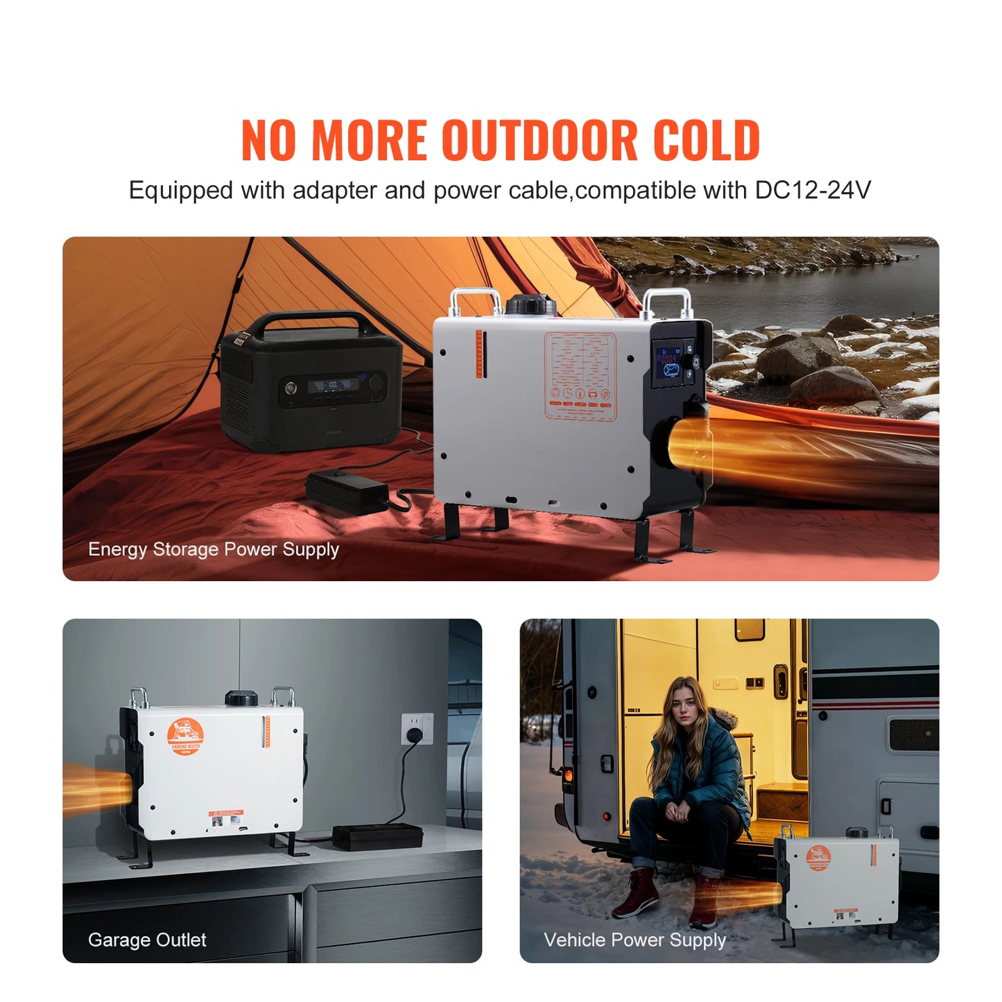 VEVOR 2/8KW Diesel Heater, 12V/24V All in One Diesel Air Heater with Bluetooth Display Screen&CO Alarm Fit for Vehicles&Outdoors