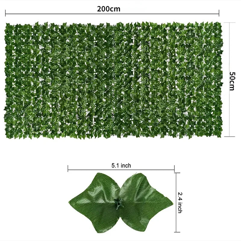 Artificial Leaf Privacy Fence Screen  Fake Hedge Panels Balcony Screen Ivy Leaves Fence Screen for Wall Garden Patio Decor