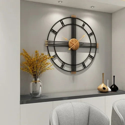 80cm Simple wall clock European style wrought iron  living room clocks creative fashion mute home modern decorative clock