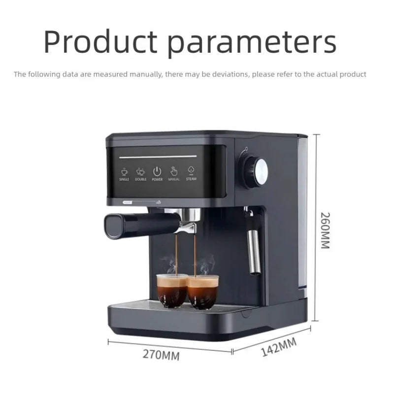 Semi-automatic Italian Espresso Coffee Machine Home Office Coffee Maker Milk Foam Frothing Coffee Machine