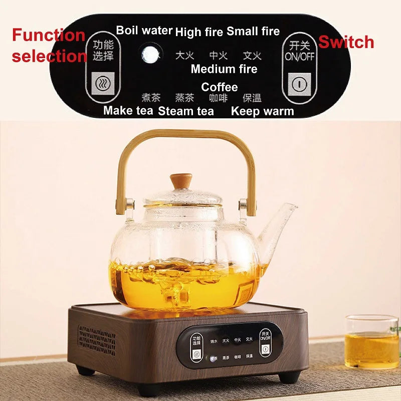 1500W Electric Ceramic Stove Tea Stove Boiling Water Heater Home 8 Gear Heating Stove Tea Maker Water Boiler Auto Keep Warm 220V