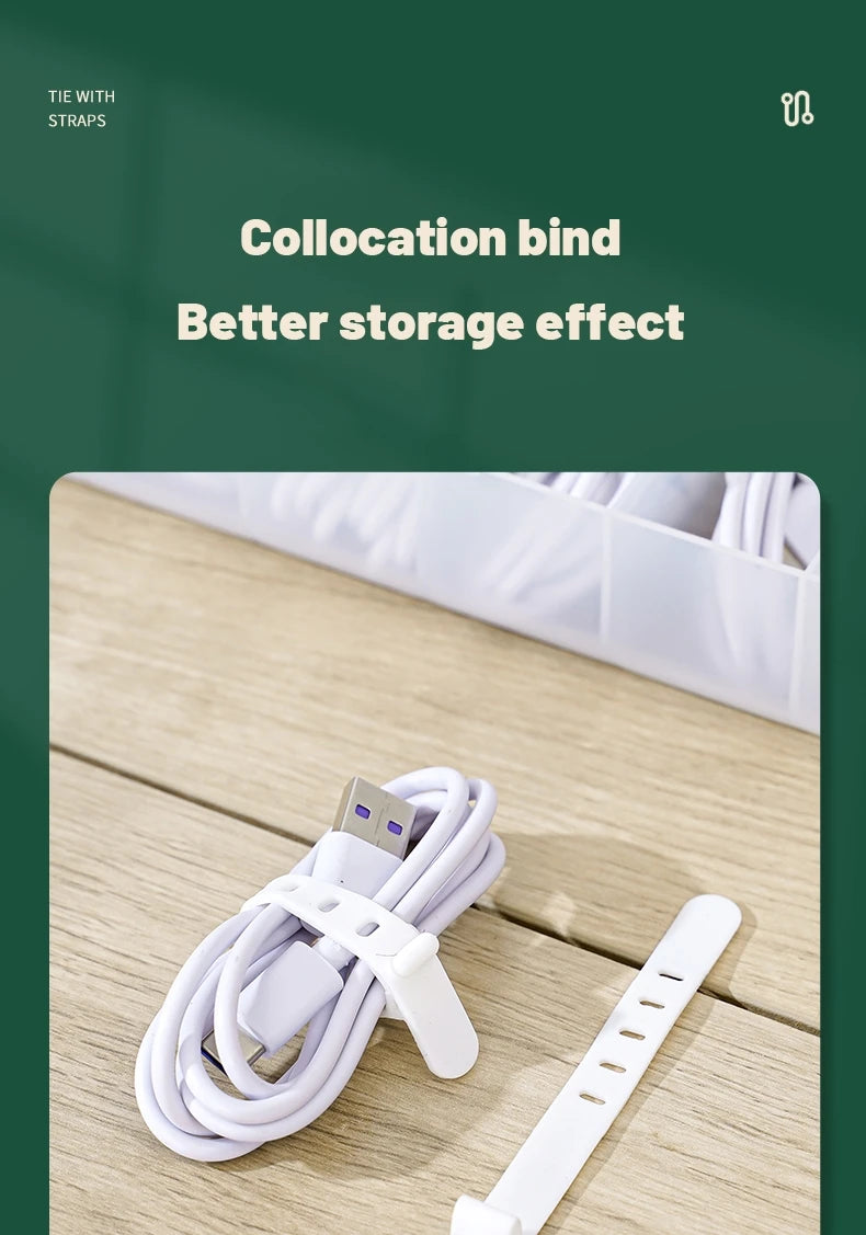 1Pc Transparent Data Cable Storage Box Plastic Data Line Storage Container for Desk Headset Stationery Multifunctional Storage