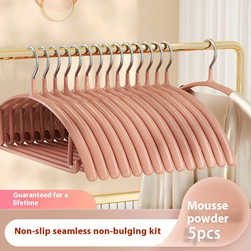5pcs Nano seamless anti slip clothes hanger stand hanger non marking storage, thick clothing support, anti slip stainless steel