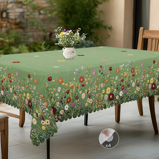 1 Piece of Flower Theme Printed Tablecloth, Retro Country Farmhouse Style, Colorfulful Flower Pattern Design, Suitable for Wedding Season, Mother's Day, Anniversary, Birthday Party, Spring and Summer Camping Style Decoration,