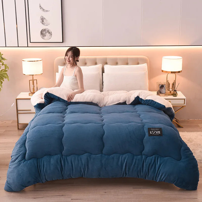 New Milk Cashmere Lamb Wool Winter Quilt Comforters Spring and Autumn Quilt 1Pc 150/180/200/220cm Soft and Warm