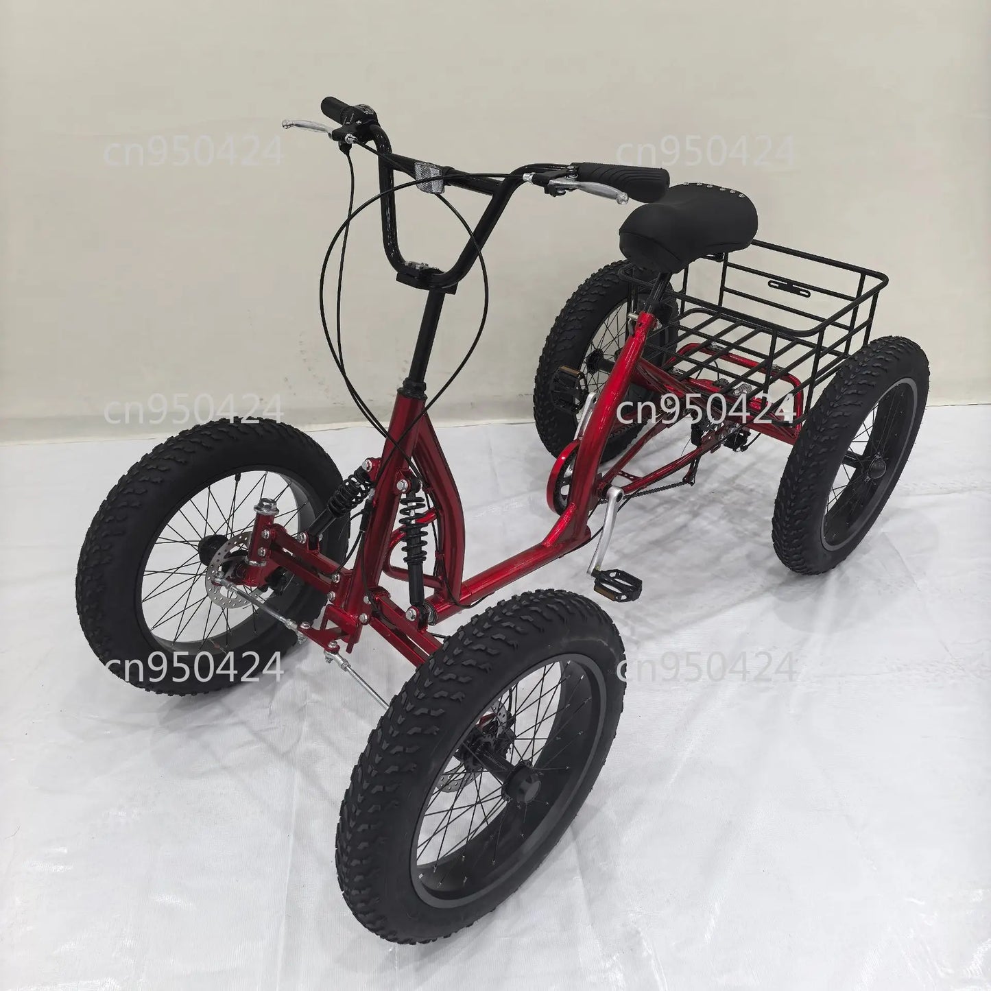 20inch cargo bike fat tire 4 wheel bicycle pedal four wheeler can be used as cargo for city travel with storage basket bicicleta