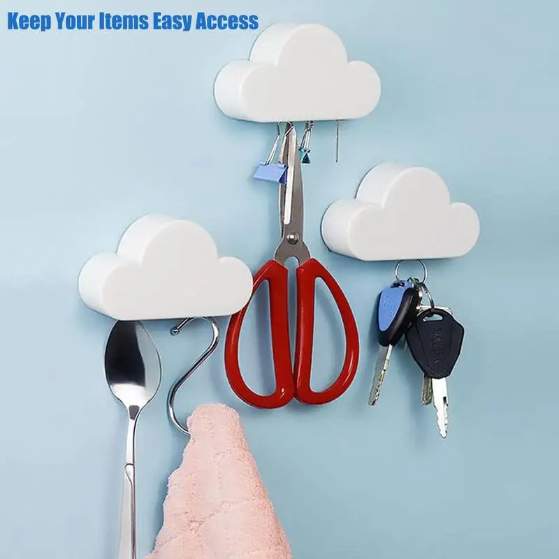Cute Magnetic Cloud Powerful Magnets Keychains Hooks Key Hangers Organizer for Wall Door Entryway Foyer Easy to Install