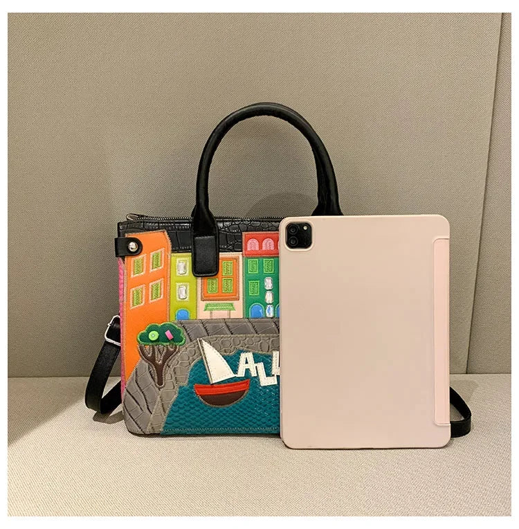 High-Quality Women’s Shoulder Bag Fashion.Features creative 3D embroidery design with a youthful, stylish look. Versatile crossbody bag perfect for everyday wear.