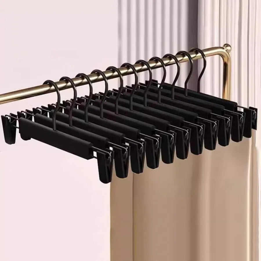 5PCS Pants Hangers with strong seamless Clips Adjustable clamp Rack Skirt Hangers Non-Slip Trousers Hanger Jeans Clothes Hangers