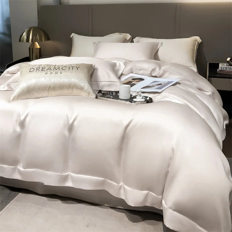 Dreamreal Pure Bamboo Bedding Set for Hotel Home Luxury Organic Bamboo Duvet Cover Fitted Bed Sheet Sets Pillowcase Cooling Soft