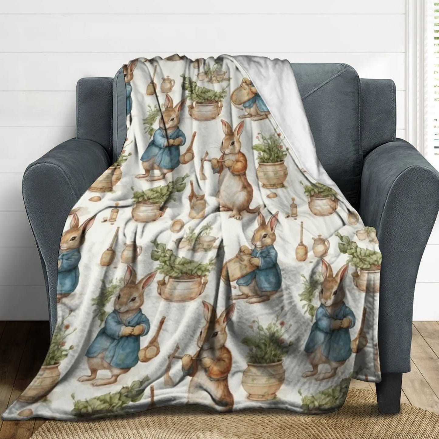 Peter rabbit watercolour Throw Blanket Decoratives Thermal Blankets